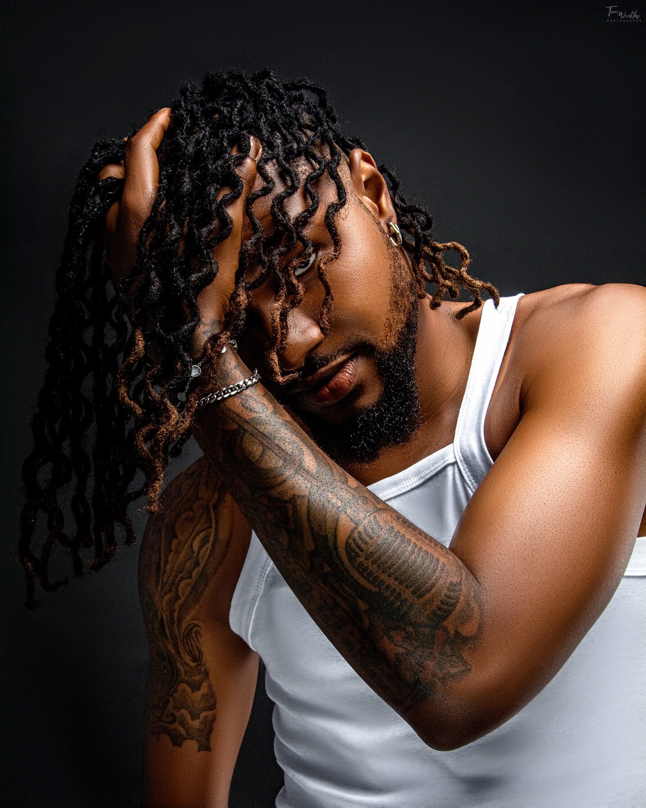 Expressive studio portrait of the Brook-Lyfe artist
